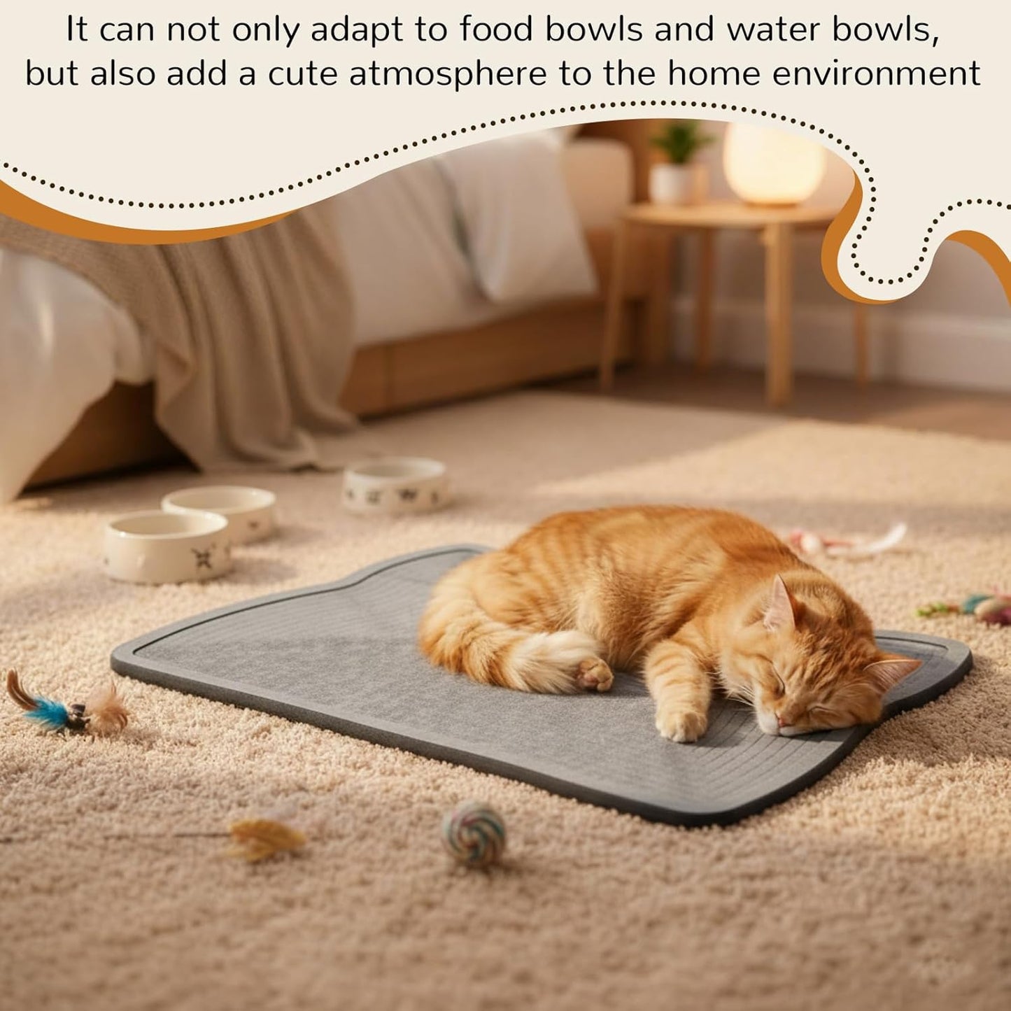 Stone Mat for Dog and Cat Water Bowls 16.5 x 9.5 Inch Absorbent Feeding Mat Quick Drying Tray for Small Medium Pet Water Fountains Diatomaceous Earth Accessories for Messy Drinkers