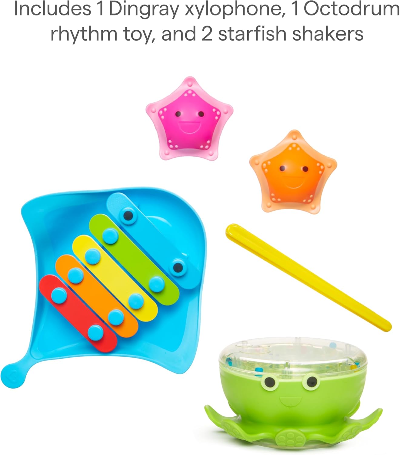 Munchkin® Bath Beats™ Bath Toy, Musical Set Includes Xylophone, Bath Drum & Shakers, Fun for Babies, Toddlers and Kids