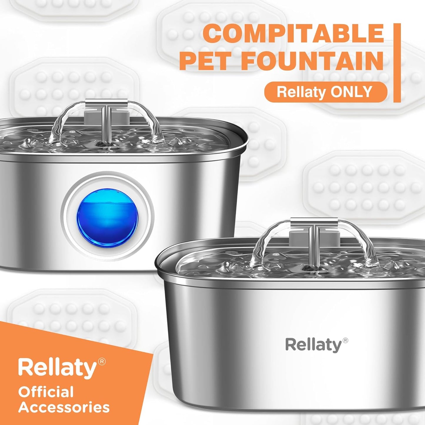 Official Cat Water Fountain Filters Replacement & Pre-Filter Sponges for 3.2L/108oz Automatic Pet Fountain Dog Water Fountain
