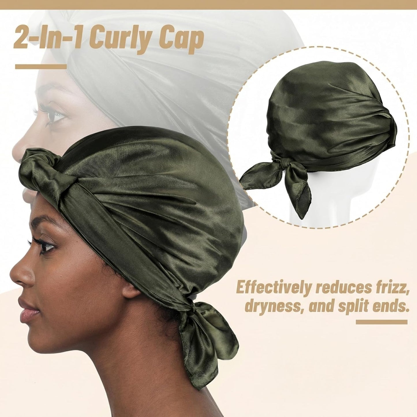 3 Pcs Wrap Hair Net with Scarf, Easy-to-use Head Wrap for Silk Press & Nighttime Care, Ideal for Styling, Sleep & Shower Cap(Classic Minimalist,Red Black Green)