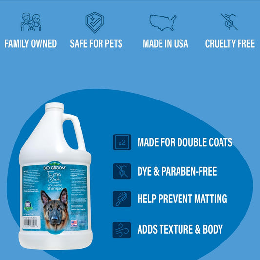 Bio-Groom Extra Body Texturizing Dog & Pet Shampoo - Cat & Dog Grooming Supplies, Gentle Clean, Conditions Skin & Coat, Tearless Puppy Shampoo, Cruelty Free, Made in USA, Tear Free Product - 1 Gallon