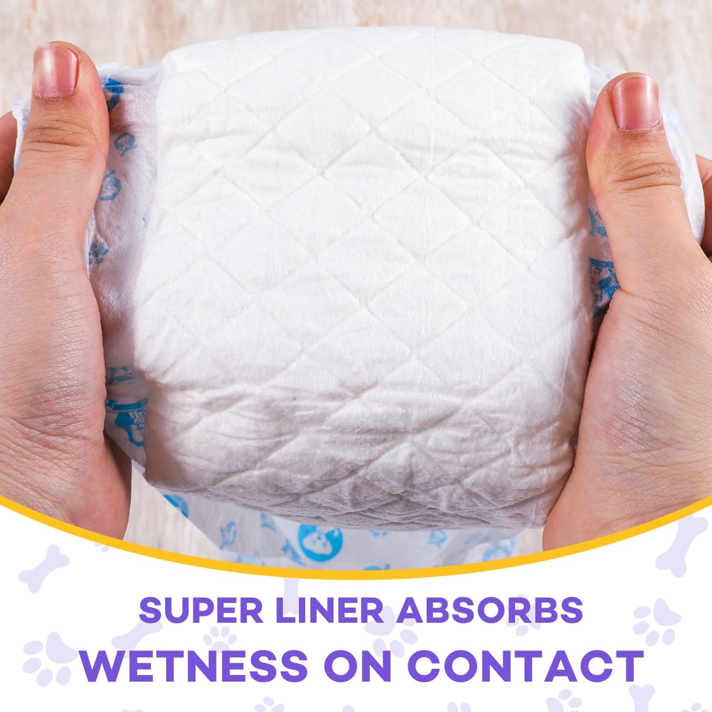 50 Count Disposable Male Dog Wraps, Male Dog Diapers, Super Absorbent Pee Wraps, Belly Bands for Dogs, Leak Proof, Wetness Indicator, Puppy and Doggie Diaper for Peeing, X-Small