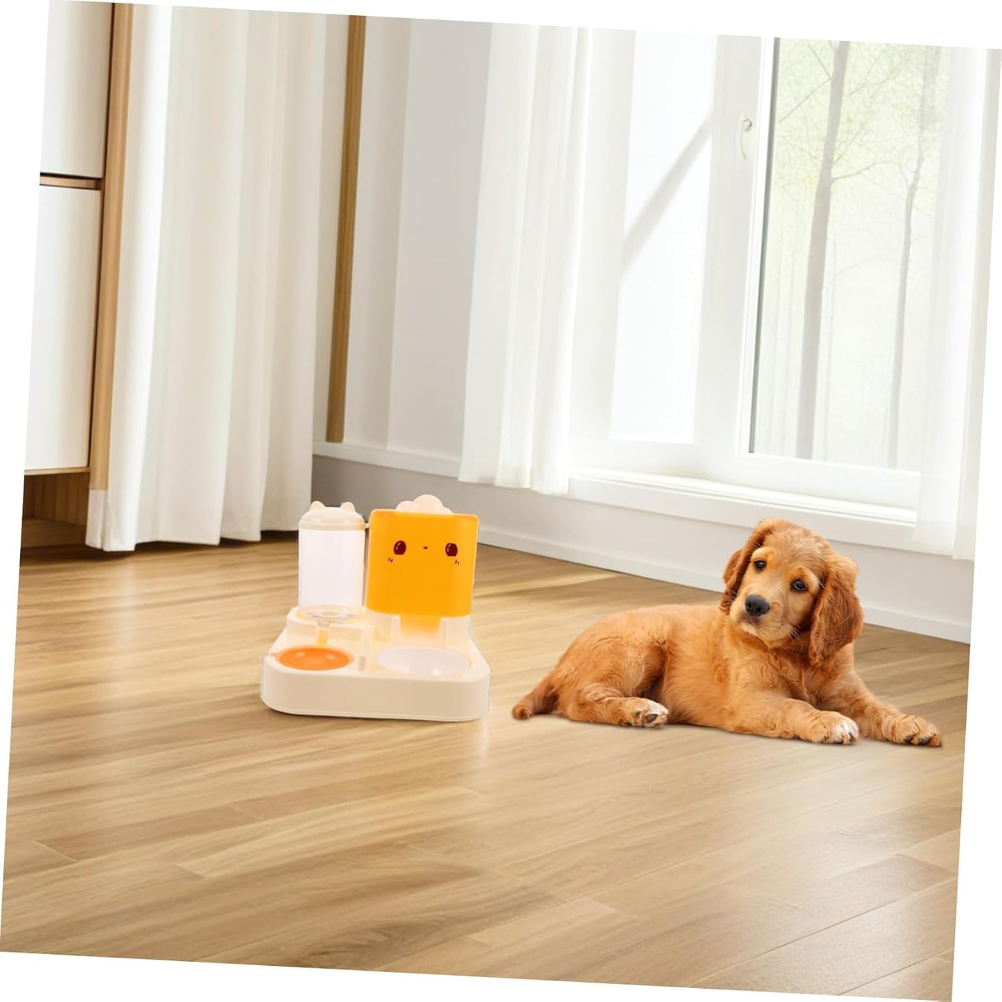 Milisten Cat and Dog Water Feeder Double Bowl Feeder Water Fountain for Indoor Pet Feeding