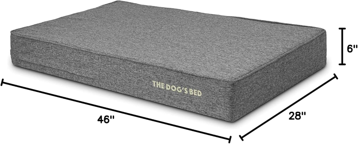 The Dog’s Bed Orthopedic Memory Foam Dog Bed Mattress, Linen Fabric, Grey Linen, XL, 6-Inch