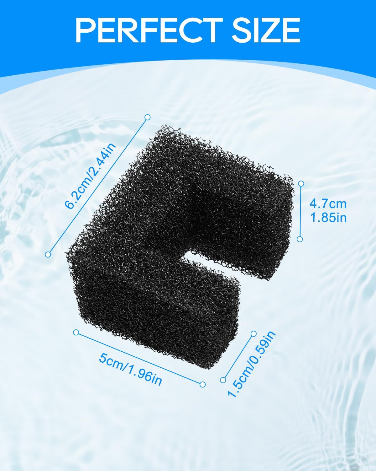 10 Pack Foam Filters Compatible with PetSafe Viva Water Fountain 64oz & 140oz, Pet Drinking Fountain Filter Replacement, Sponge Filter for Cat & Dog