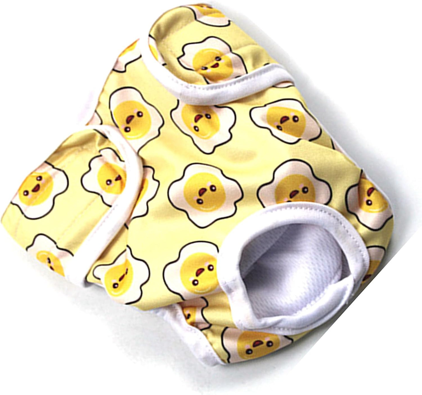 Dog Sanitary Pants Adjustable Leakproof Reusable Dog Physiological Shorts Female Dog Diapers for Outdoor Polyester (Sun Face Printing S)