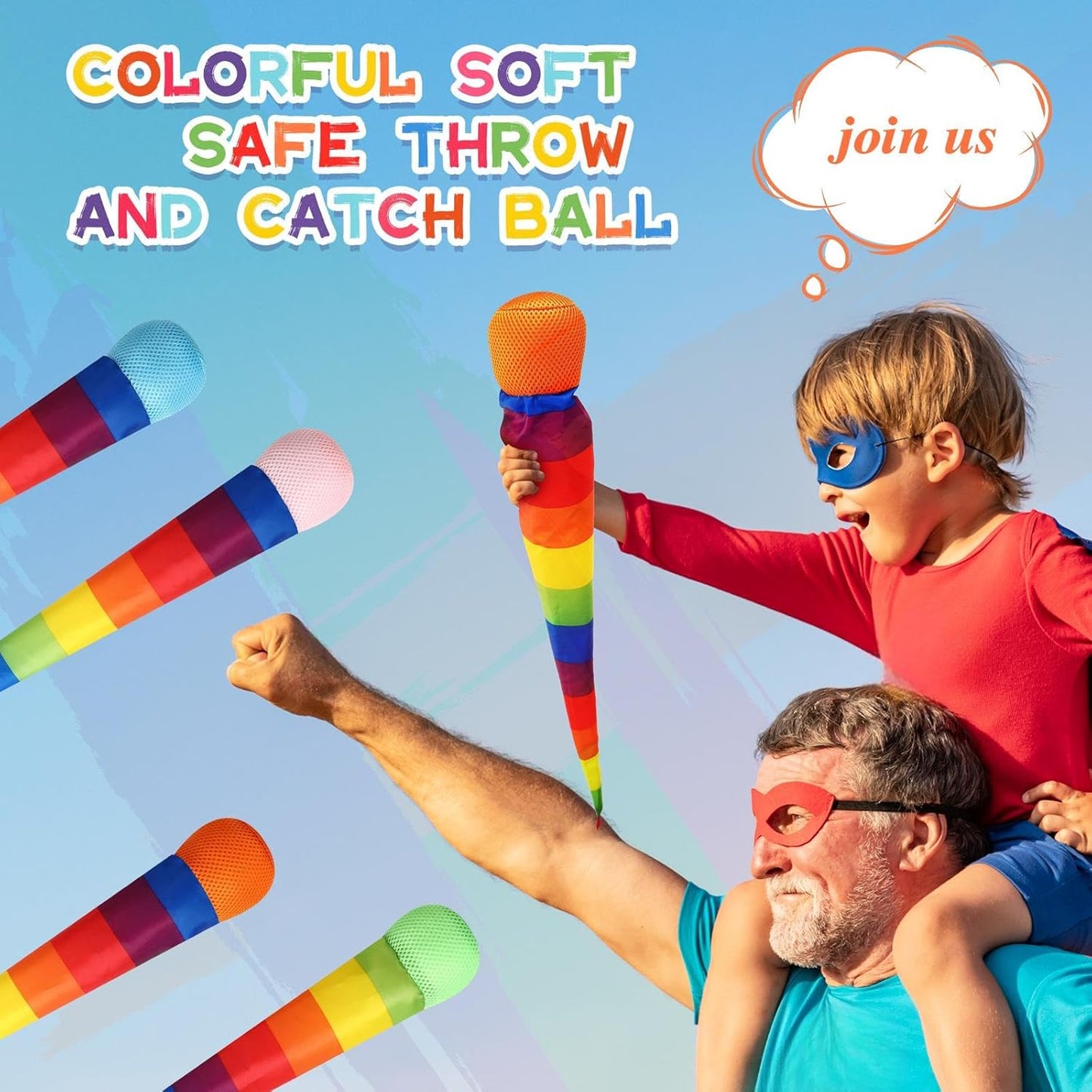 Leyndo 8 Pcs 26 Inch Throw and Catch Balls with Rainbow Tail, Fun Colorful Sports Comet Balls Playground Toys for School Classroom Beach Outdoor Camping Healthy and Fun Games (Multi Color)