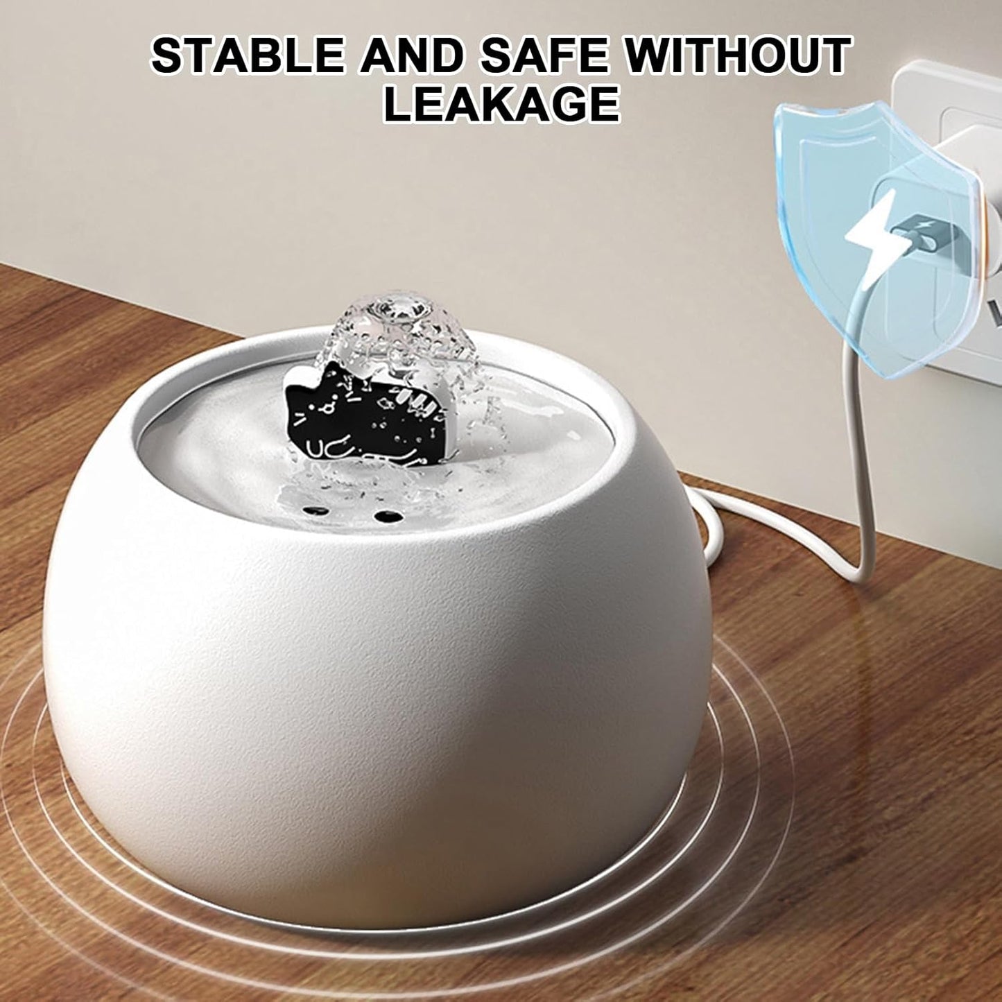 Pet Drinking Fountain – Electric Rechargeable Water Dispenser | Filtered Waterer featuring Sensor Activation with 3D Flow Design & Long-Lasting Filter for Cats and Small Pets, Home, Outdoor, Desk, Pat