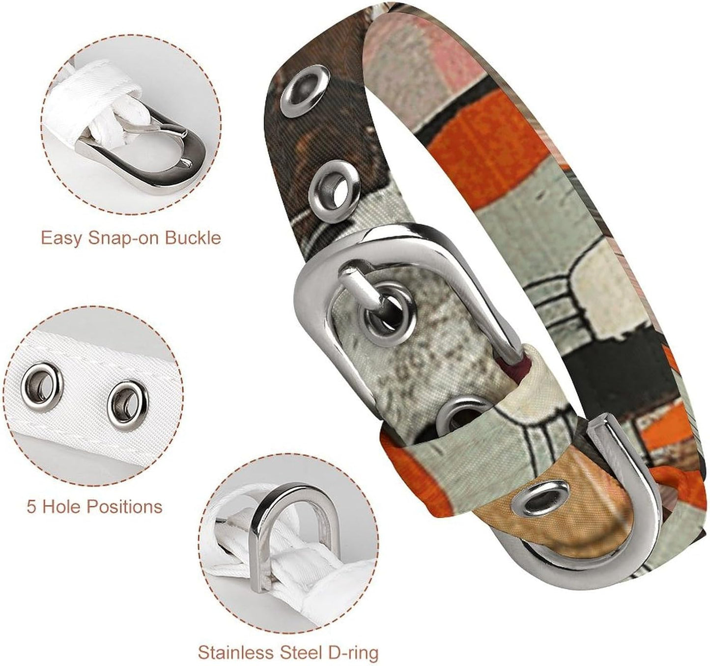 Abstract Style Painting Dog Collar with Buckle Adjustable Martingale Pet Collars Cute Female Male Puppy Collar Soft Waterproof Cat Collars for Small Medium Dogs