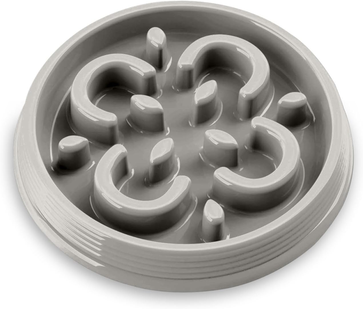 Slow Chow™ Medallion Feeder, Small, Gray, 7” x 1.1”/ 1 Cup