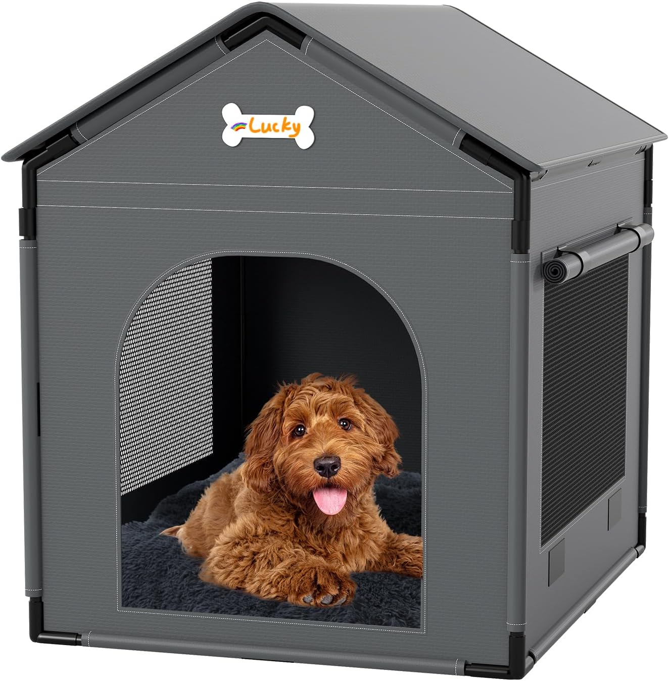 Large Dog House Indoor Dog Kennel Bed Mat with Cushion for Small Medium Large Dogs Cats, Winter Warm Cat Nest Puppy Cave Sofa Pet Products Easy Assembly