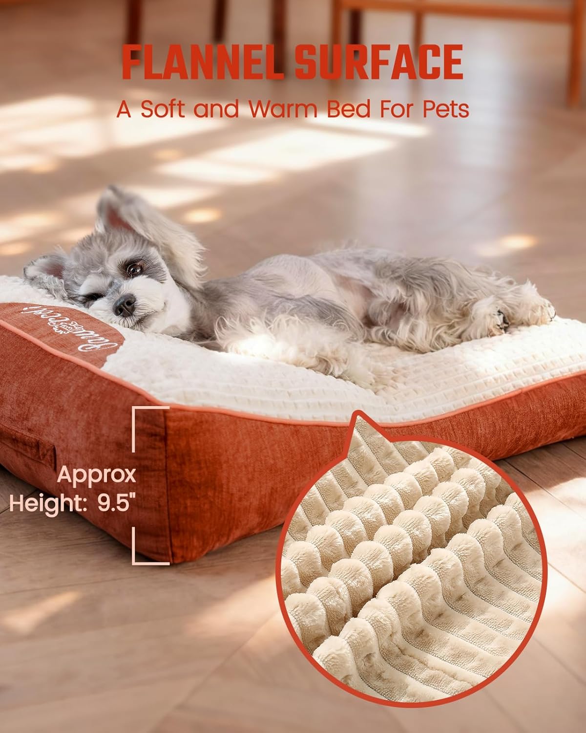XL Dog Bed for Crate - Orthopedic Foam Crate Mat Large Comfy Flat Pet Beds with Removable Washable Cover, Suitable for Pet Up to 100 lbs(43''×28''×6'')