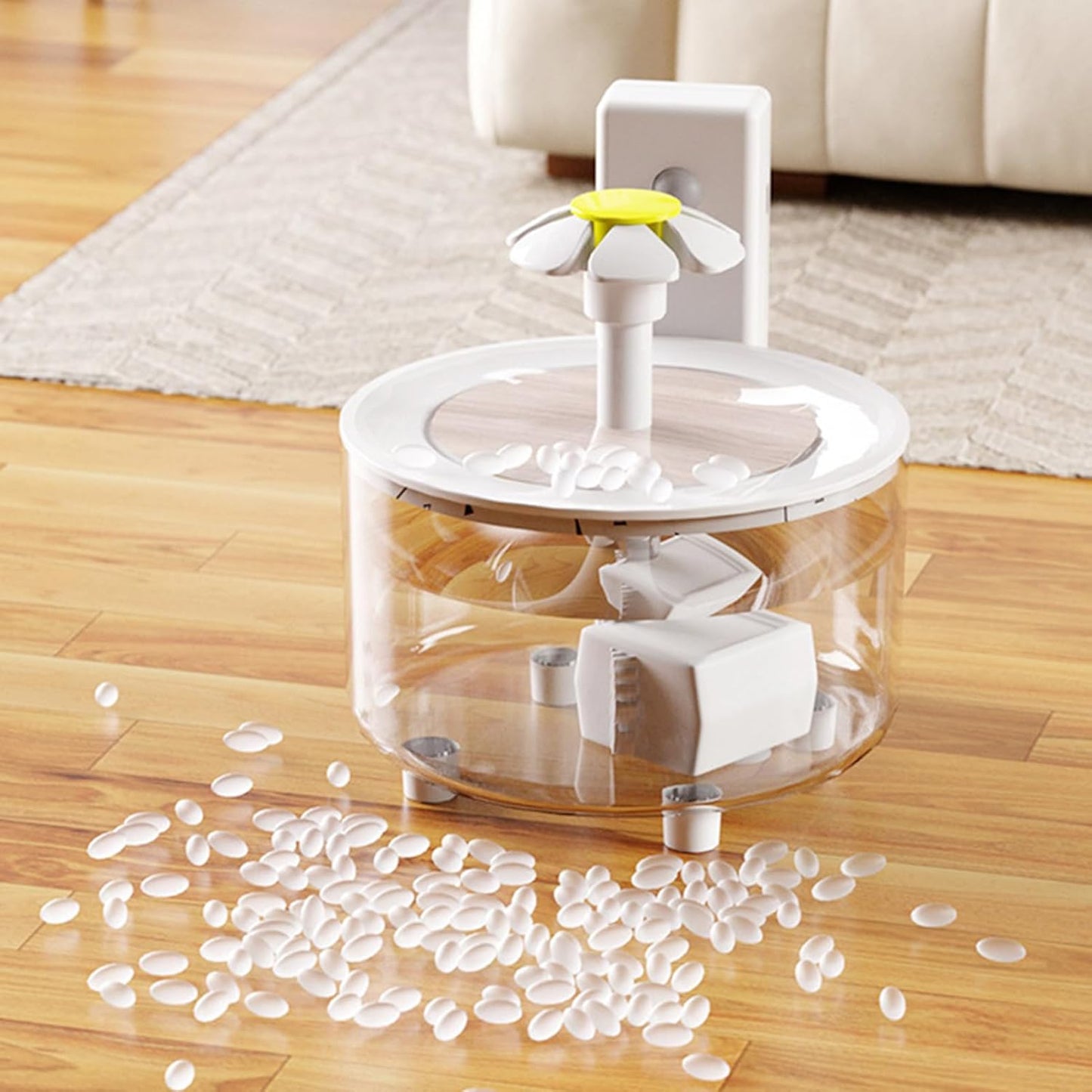 Wireless Cat Water Fountain - 53oz 1.5l Feeder for Indoor Pets | Quiet Large Capacity with Motion Sensor Providing Fresh Flowing Water for Cats Dogs Puppies Keeping Hydration Healthy and Convenient