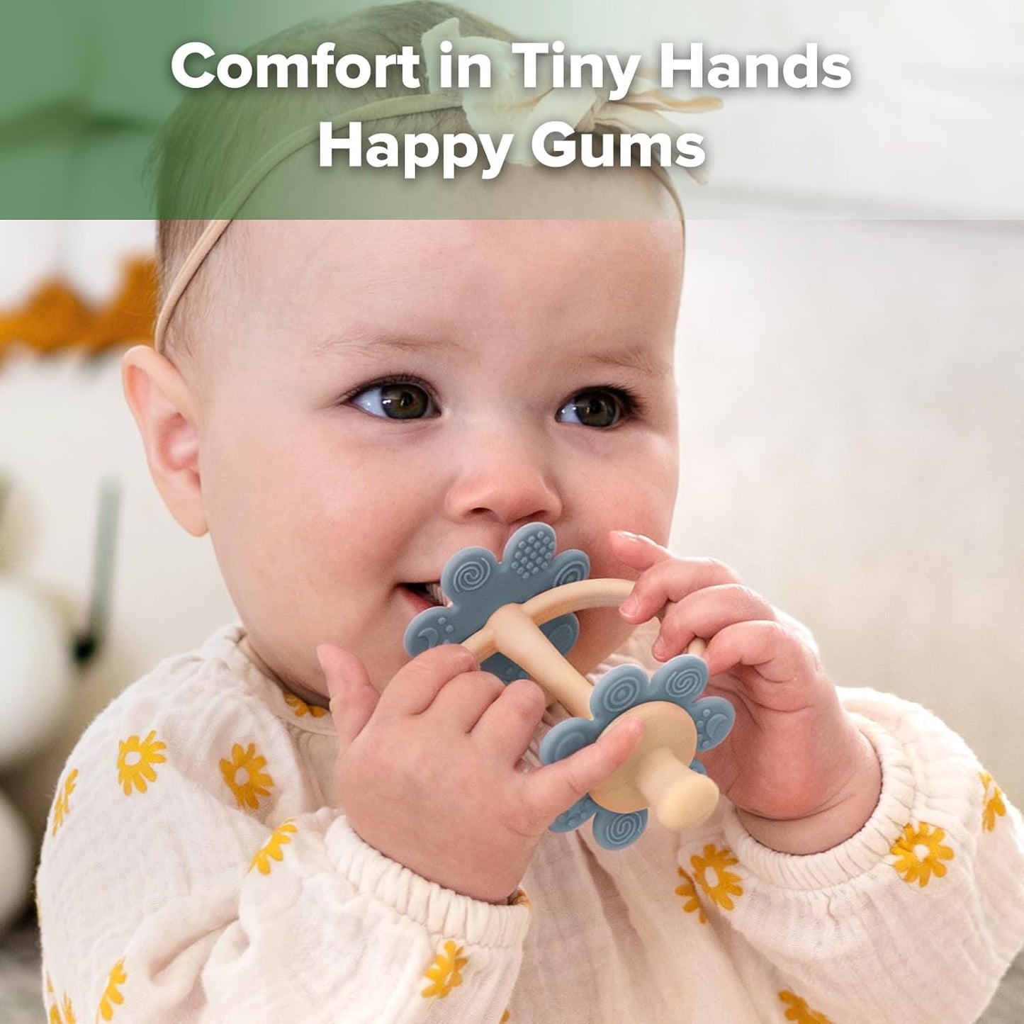 haakaa Silicone Baby Teether Toys,Nipple-Shaped End for Gum Massage,360° Baby Toothbrush Head for Self-Brushing Training,Easy to Grip,First Easter Gift- Sky Blue