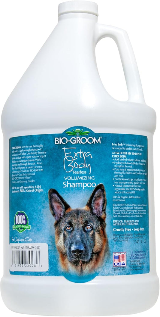 Bio-Groom Extra Body Texturizing Dog & Pet Shampoo - Cat & Dog Grooming Supplies, Gentle Clean, Conditions Skin & Coat, Tearless Puppy Shampoo, Cruelty Free, Made in USA, Tear Free Product - 1 Gallon