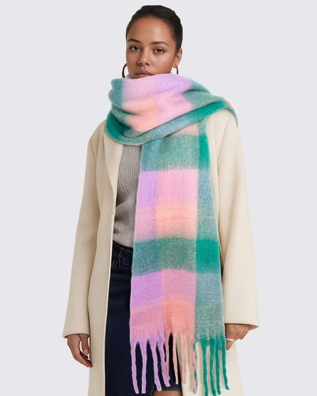 Colorful Winter Scarf for Women - Warm Chunky Blanket Scarves,Trendy Christmas Gifts & Stocking Stuffers for Women