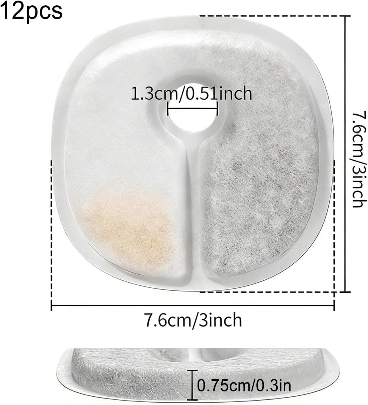 Triple Filtration Replacement - Purified Cat Fountain, Water Filter with Activated Carbon, Pet Dispenser with 12 Pack, Dog Accessories Ceramic Compatible, Health Promotion for Indoor Daily