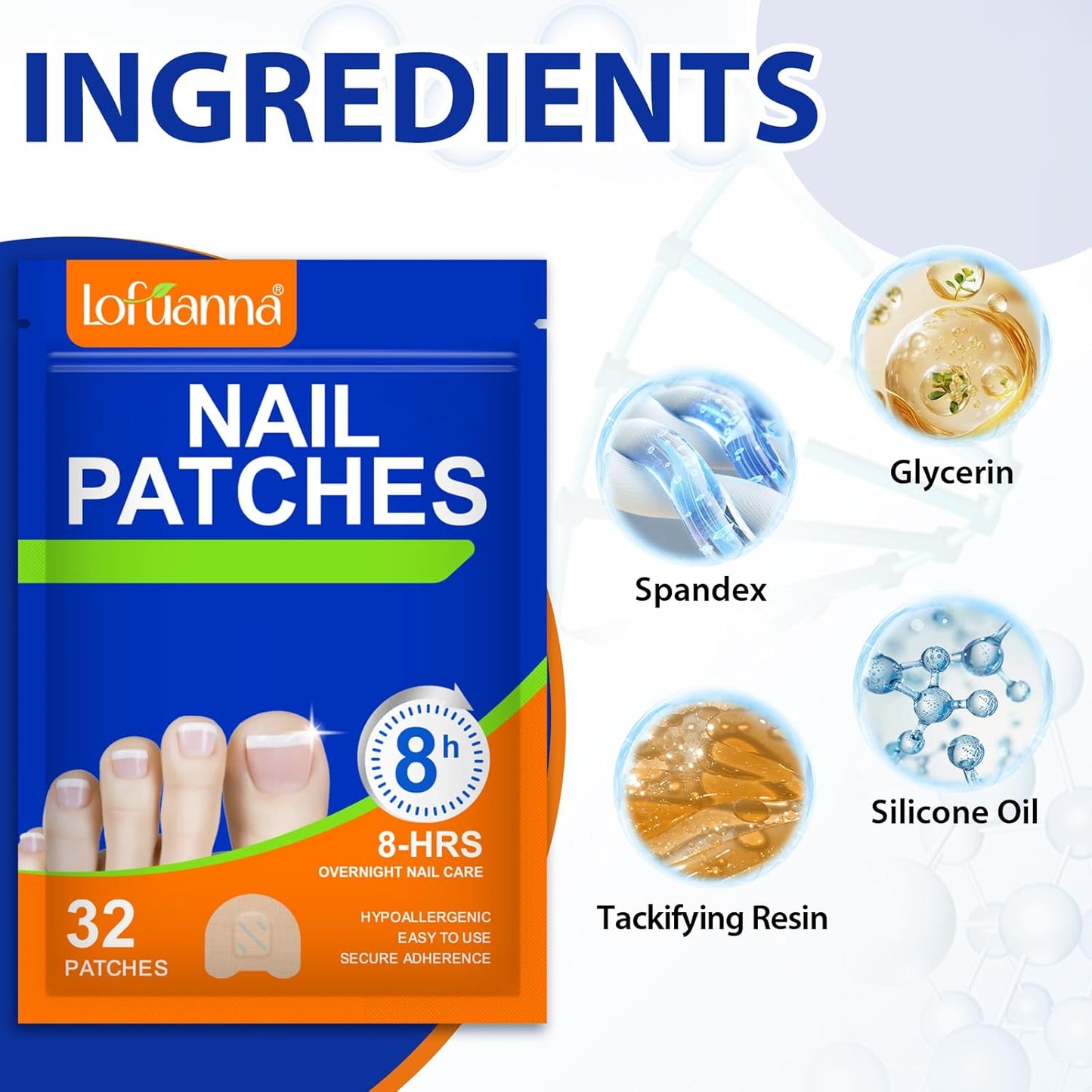 Nail Care Extra Strength - 32 Pcs Nighttime Nail Patches, Overnight Toe Nail Care for a Healthy Appearance, 8-Hour Moisturizing & Nourishing for Toenail, Suitable for Women & Men (1PC)