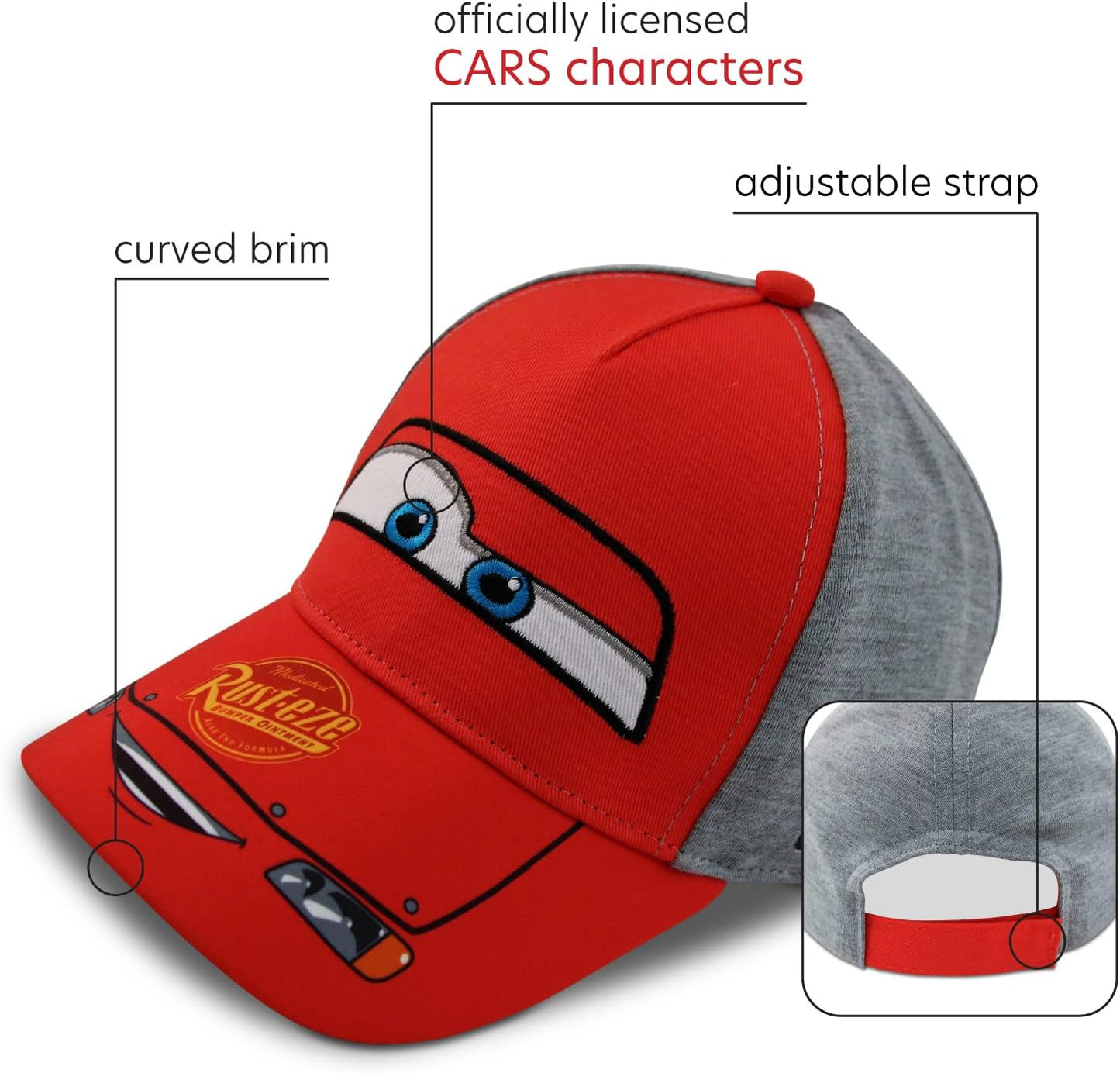 Disney Boys Cars Red W/Grey