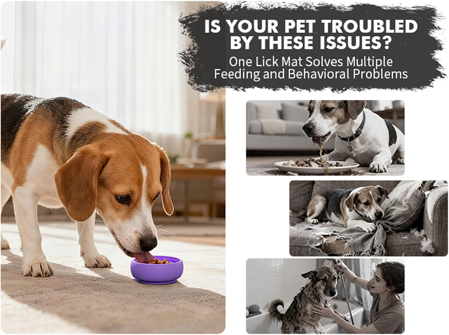 Silicone Slow Feeder, Anti Choking Dog Bowl, Non Slip Base with Raised Maze, Small Medium Pet Dish, Slow Eating Bowl with Fun Design, Dog for Indoor Outdoor 4.52x4.52x1.95 inches