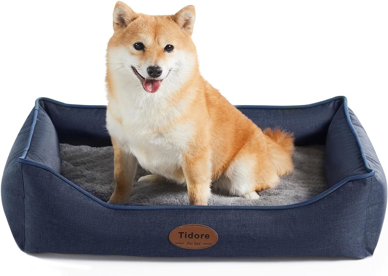 Orthopedic Dog Beds for Small Dogs, Durable Egg Crate Foam Sofa Dog Bed with Washable Removable Cover, Waterproof Lining, Pet Bed for Medium Dogs, Navy