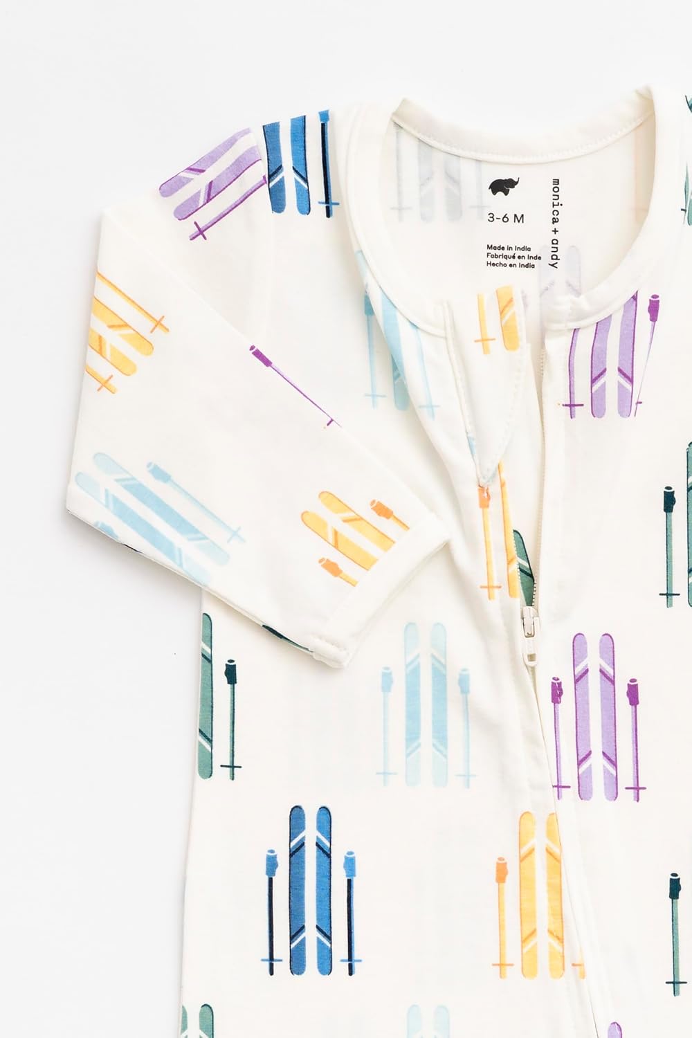 monica + andy Double Zipper One Piece, 100% Organic Baby Clothes for Girls & Boys, Unisex, Preemie, Newborn & Infant Sizes