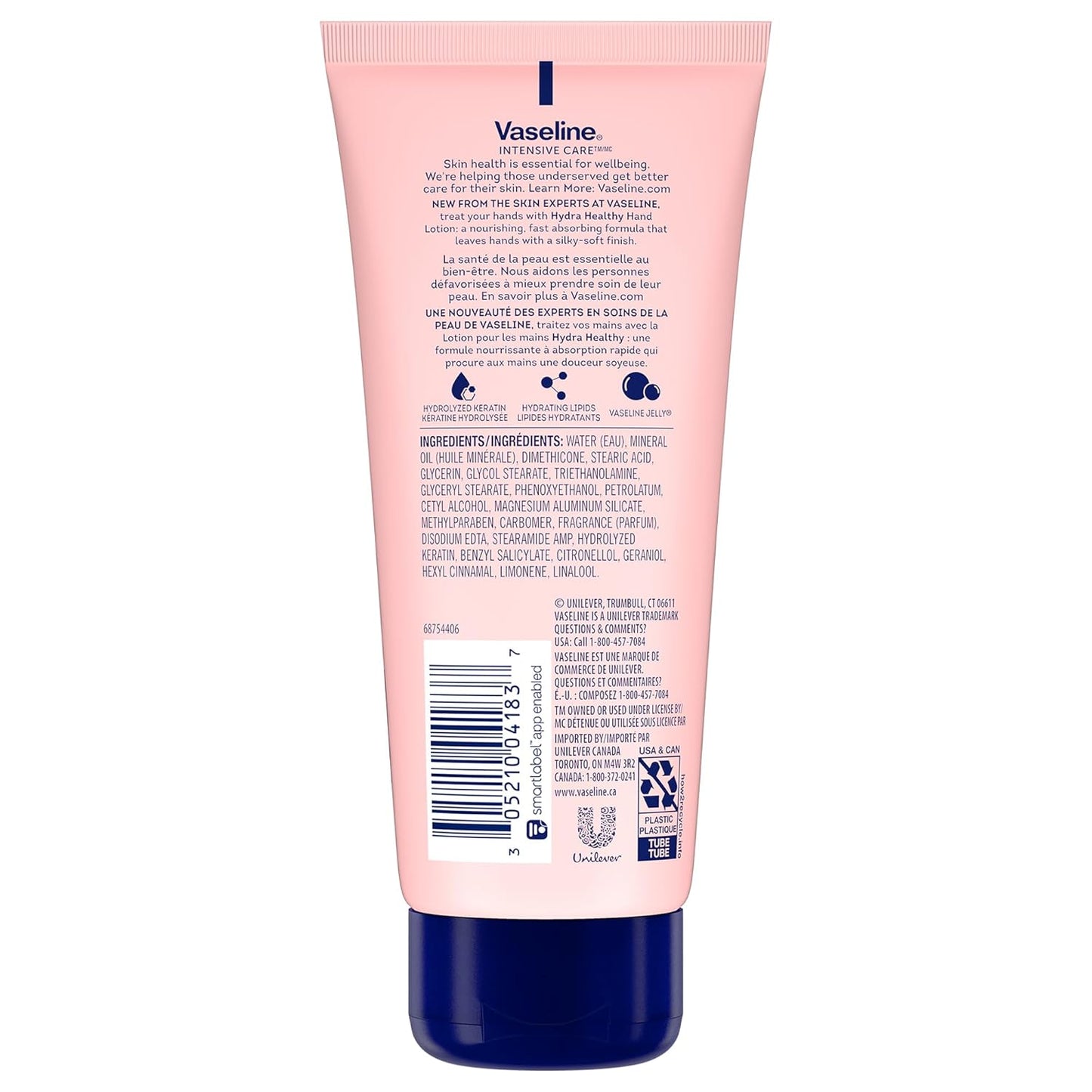 Vaseline Hand Cream 2-Pack – Healthy Hands Stronger Nails with Keratin, 10X Stronger Nails in 2 Weeks, 3.4 Oz Ea