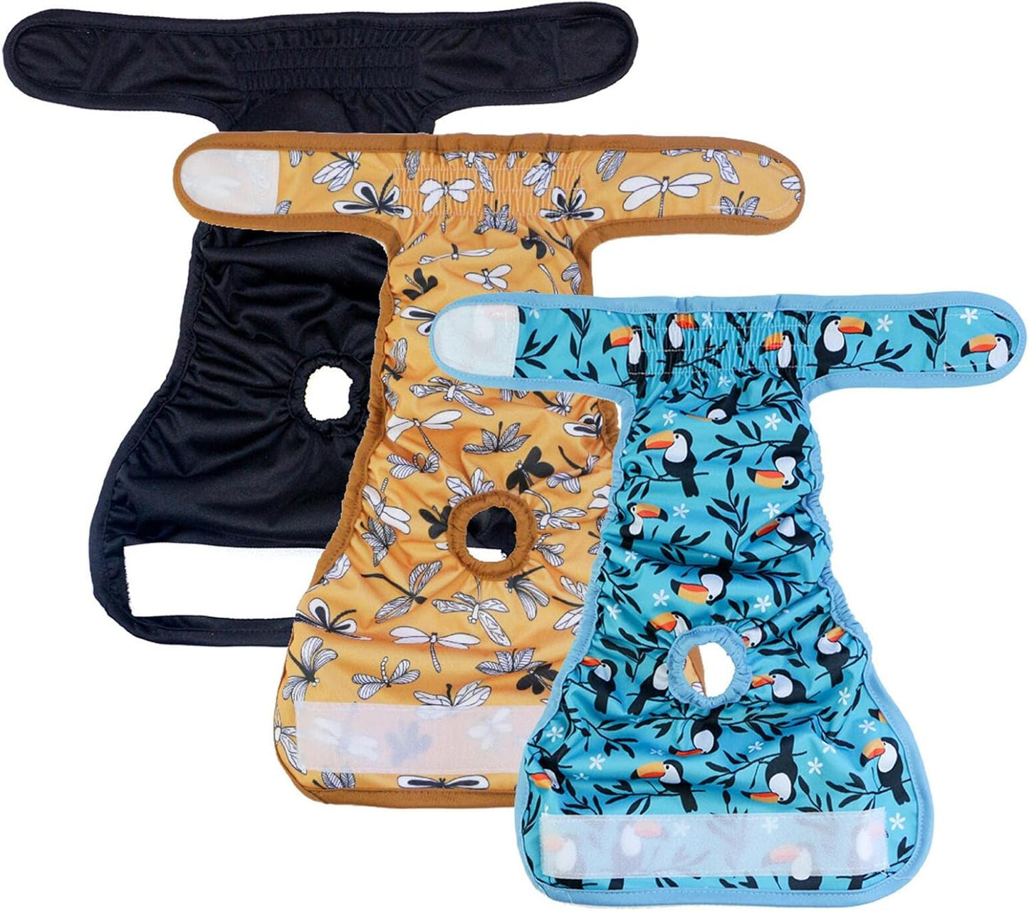 Washable Dog Diapers (7 Pack), Durable Doggie Diapers, Female Dog Diapers (XS)