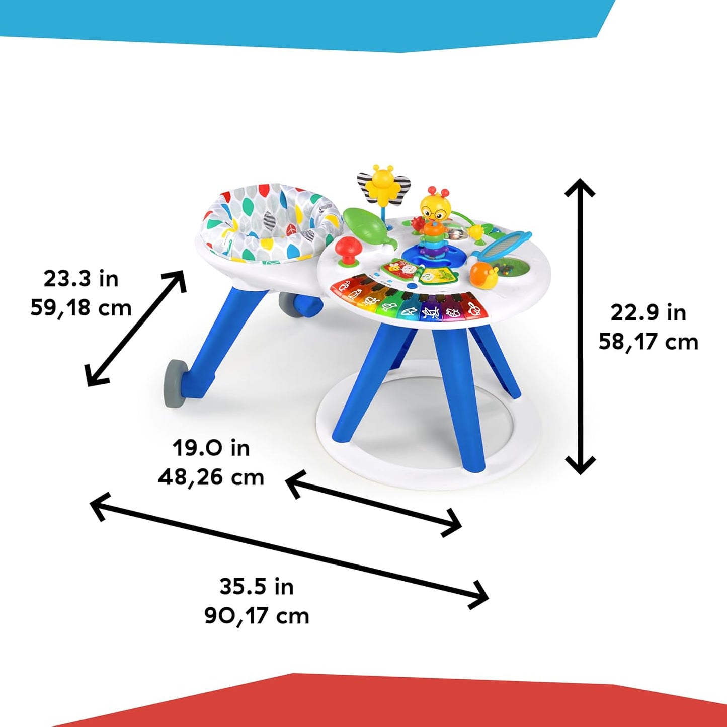 Baby Einstein Around We Grow 4-in-1 Walker, Discovery Activity Center and Table, Age 6 Months and up