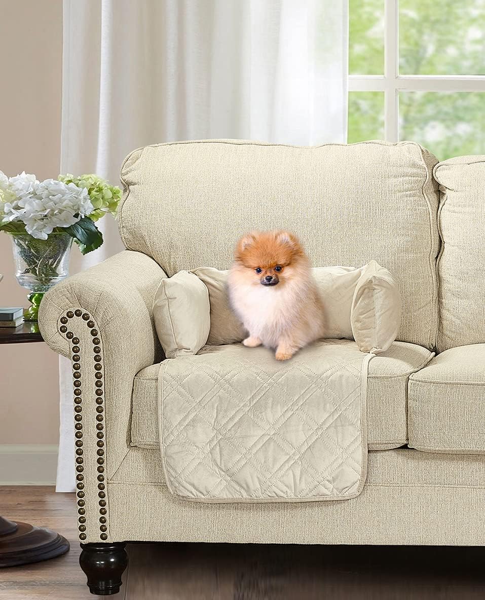 Brilliant Sunshine Premium Calming Dog Bed Mat, Silky Velvet, Removable Washable Cover, Cushion Protector and Couch Covers for Dogs, Pets, Cats, Small, Beige Natural