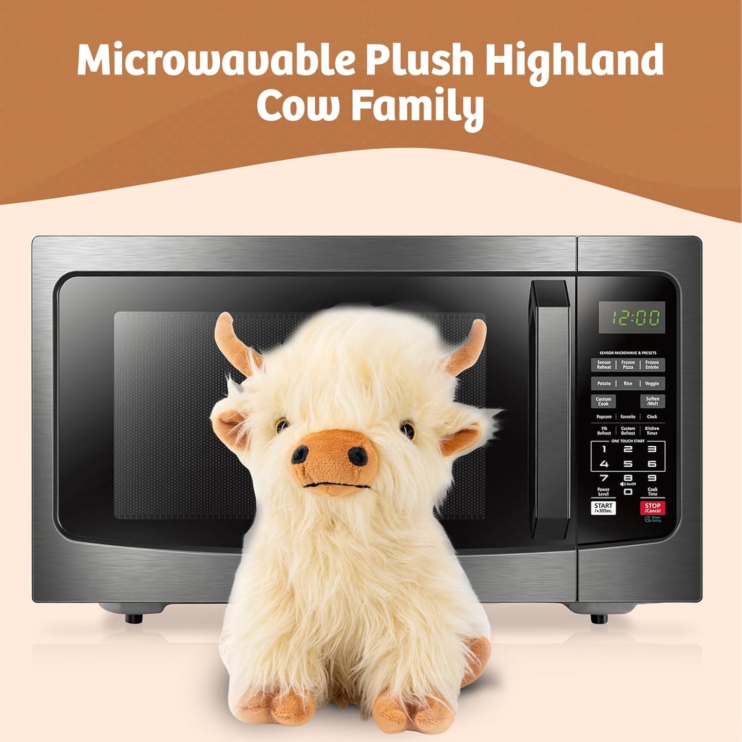 Marysun Microwavable Highland Cow Stuffed Animal - Weighted Stuffed Animal Plush, Heating Pad, Cozy Gift for Girls|Women|Kids|Elderly People