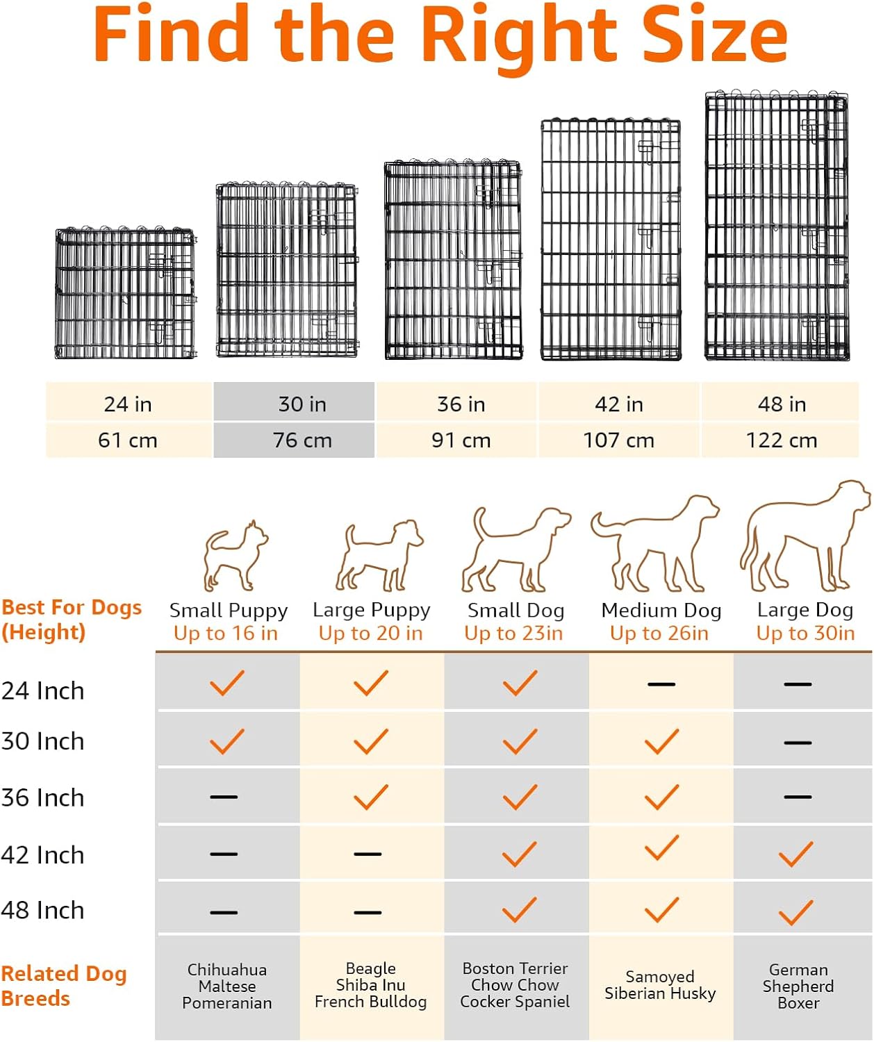 Amazon Basics Portable Foldable Octagonal Metal Exercise Dog Playpen, Indoor/Outdoor Pet Fence with Single Door, 8 Panels, Small, 30 Inches, Black