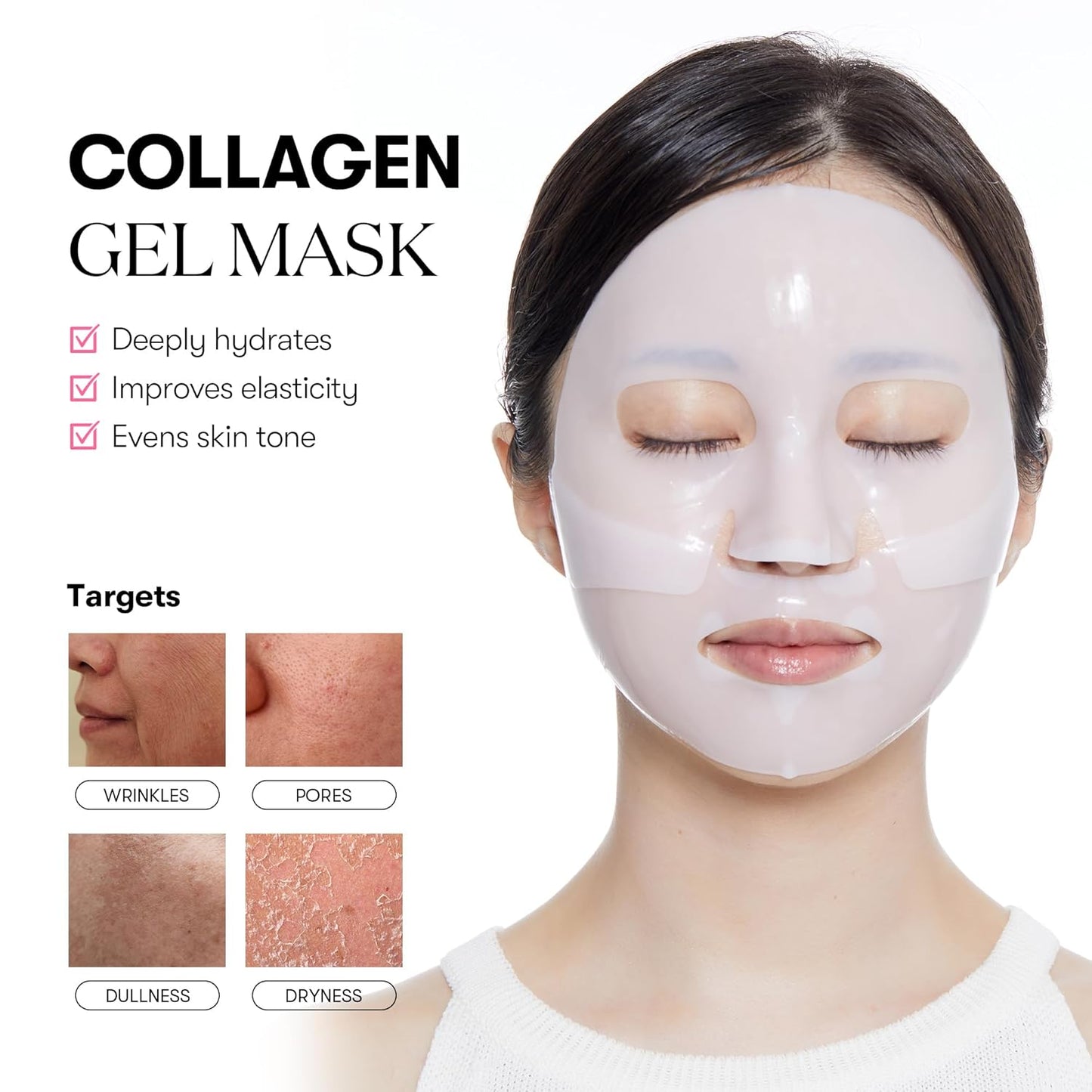 VT COSMETICS Collagen Reedle Shot 100 2-Step Hydrogel Mask (34.5g x 4ea), Firming & Elasticity Care, Exosome 500Da, Fine Lines, Hydrating Overnight Melting Mask, Korean Skincare, Facial Gel Mask