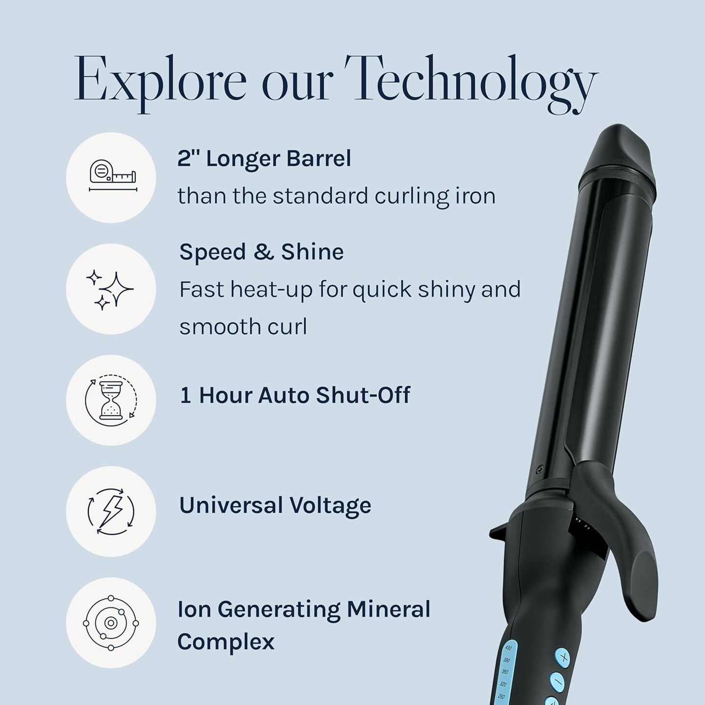 Bio Ionic Long Barrel Curling Iron with Moisture Heat Technology & NanoIonic MX Versatile Curling Wand - Multiple Barrel Sizes for Tight, Classic, Loose & Soft Curls