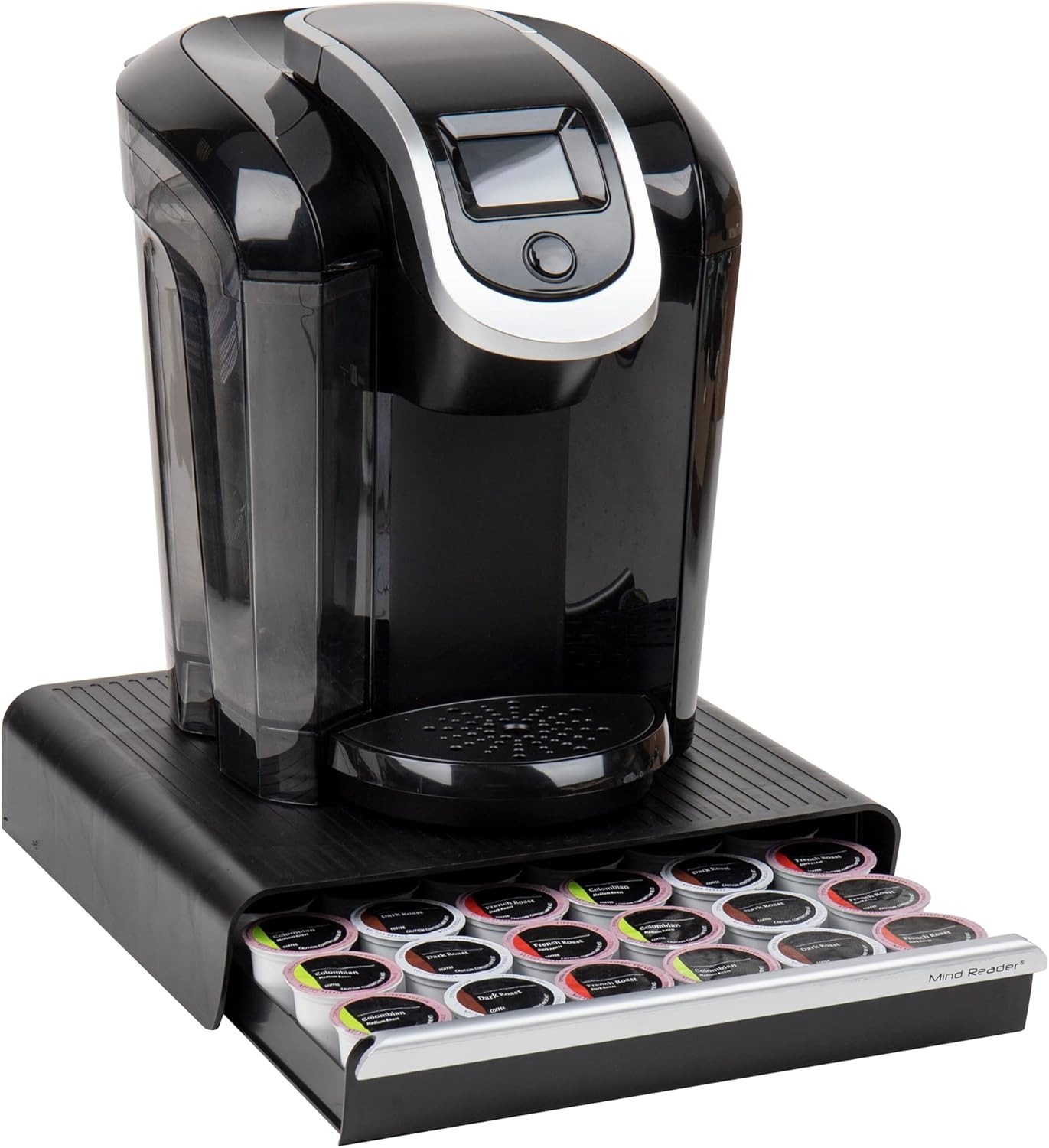 Mind Reader Single Serve Coffee Pod Drawer for 36 Pods, Countertop Organizer, Coffee Station Base, Black