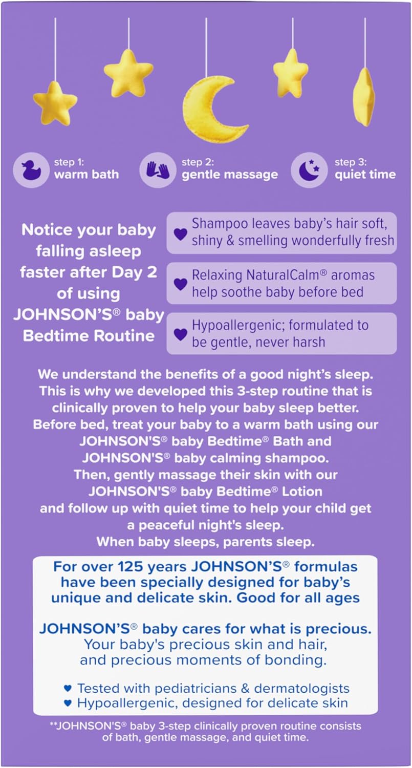 Johnson's Baby Sleepy Time Gift Set with Calming Bedtime Bath, Bedtime Lotion & Calming Shampoo, Baby Bedtime Essentials with Relaxing NaturalCalm Aromas, Hypoallergenic, 3 Items