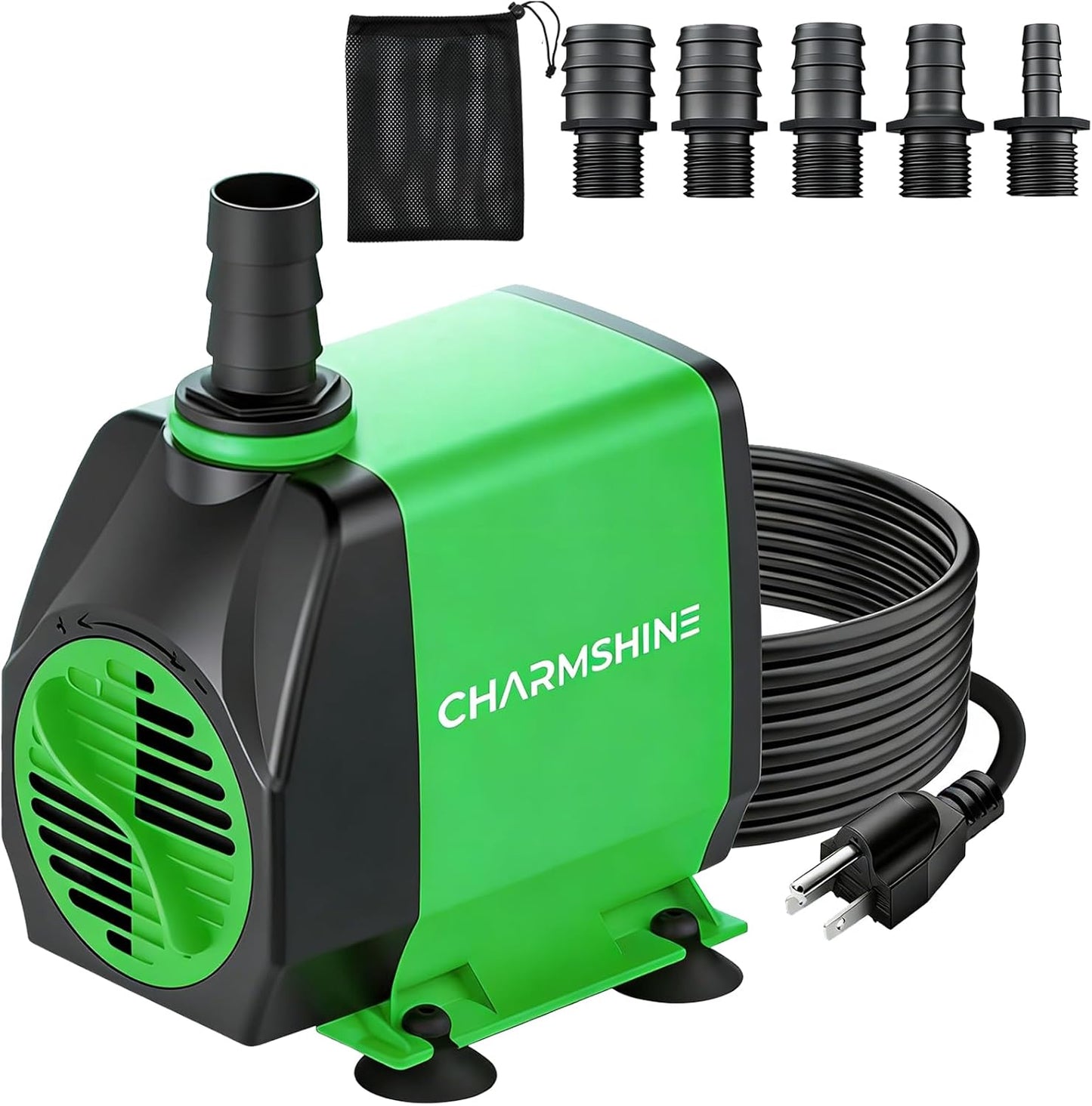 Aquariums Submersible Water Pump 1060GPH 50W[2026 Upgraded] Fountain Pump Hydroponics Fish Pond Pump 4000L/H Outdoor Water Pump for Fish Tank with 5 Nozzles,Filter Bag,Extra-long 8.2ft Power Cord
