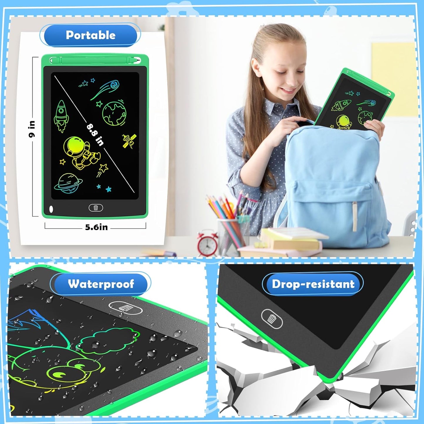 4 Pack LCD Writing Tablet for Kids, 8.5 Inch Colorful Doodle Board Drawing Tablet, Educational Learning Toys Birthday Gifts for Boys Girls Age 3 4 5 6 7 8