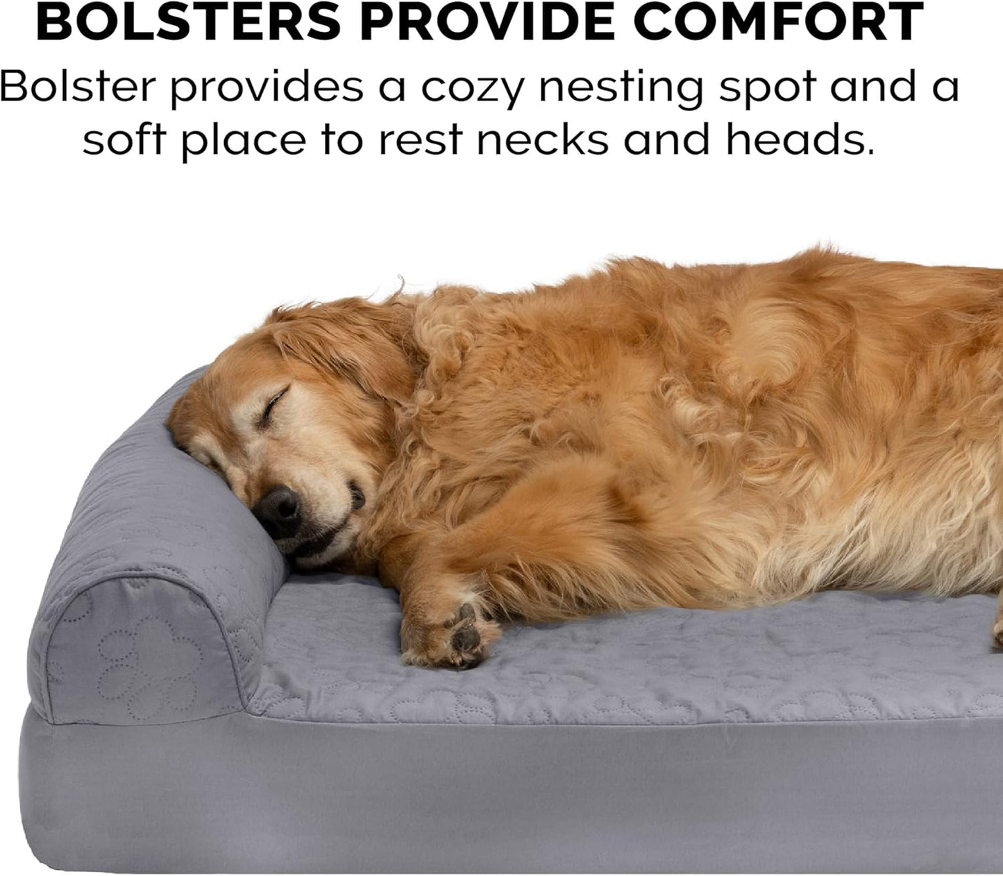 Furhaven Dog Bed L-Chaise L Shaped Chaise - Titanium, Jumbo/XL W/Same Size Waterproof Liner