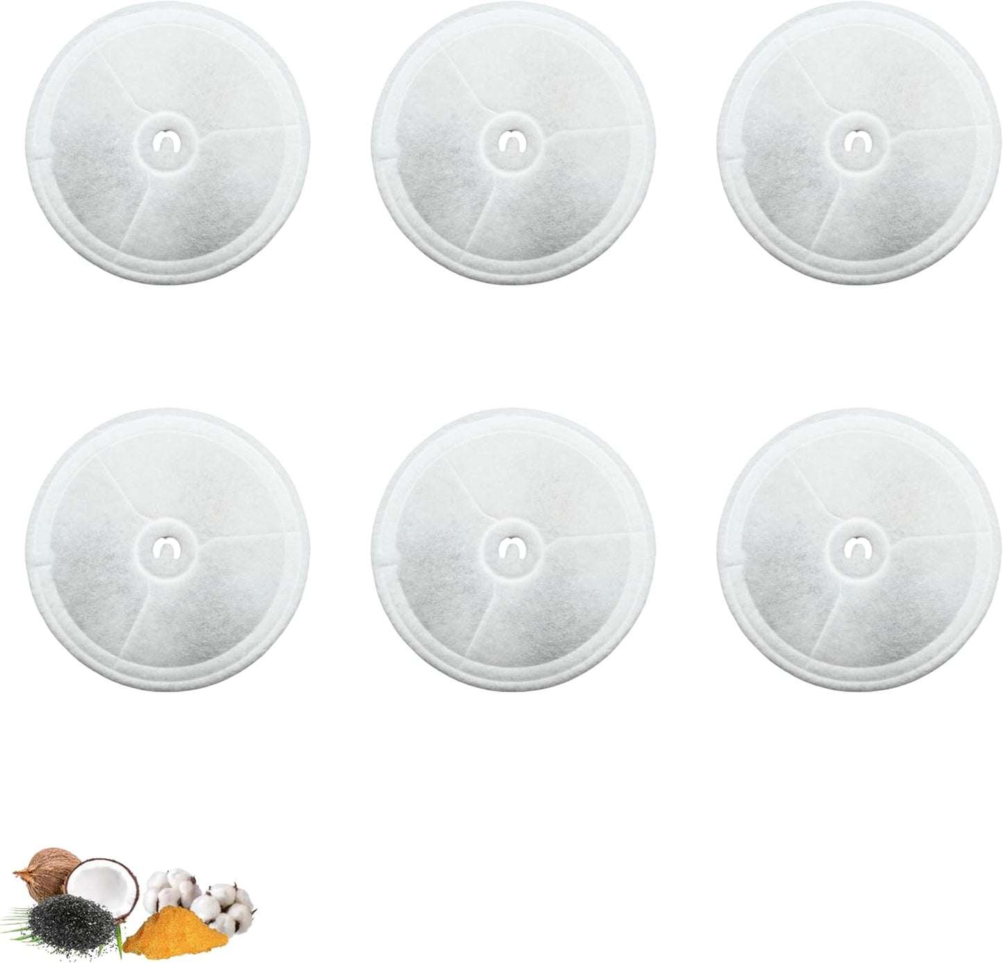 Nispira Cat Water Fountain Filter Replacements for Eversweet 2S/3/3 Solo/Solo SE Cybertail Pet Water Dispenser Triple Filtration, 6 Packs