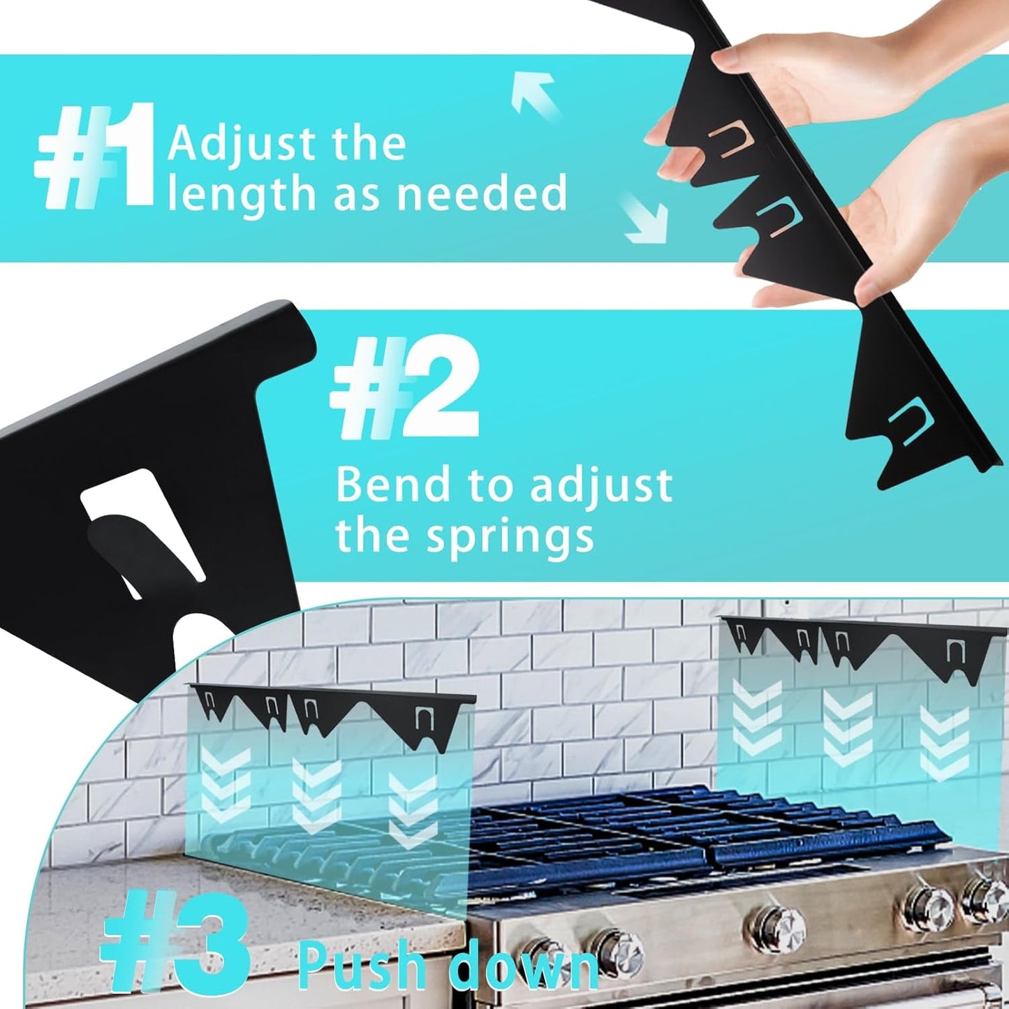 Stove Gap Covers Stainless Steel, 2 Pack Stove Gap Filler Easy Retractable Length 13.8" to 27.5", Width 0.79" ALMCALS Stove Gap Guards Range Trim Kit, Heat Resistant Guard Between Stove Top & Counter