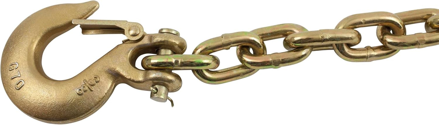 Mytee Products 3/8" x 36" Grade 70 Trailer Safety Chains w/Forged Hook & Safety Clip