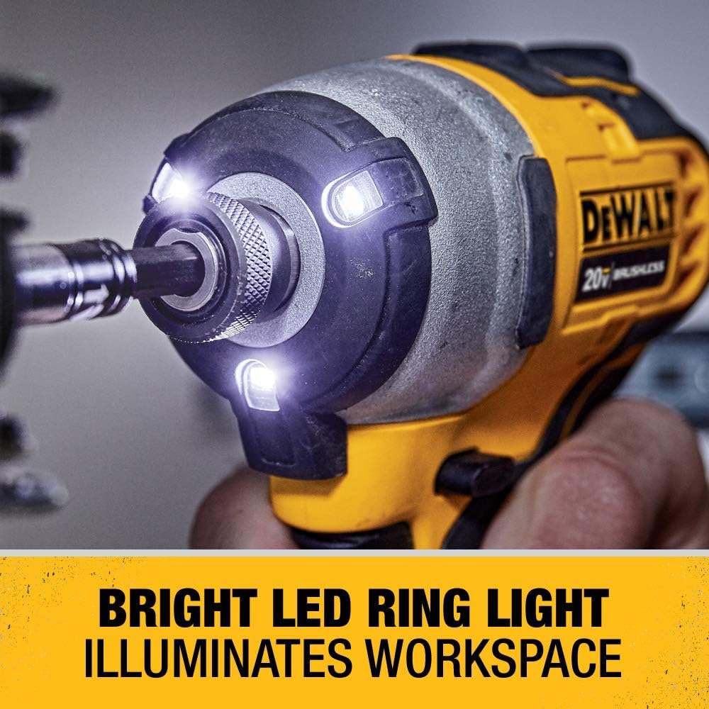 DEWALT ATOMIC 20V MAX* Impact Driver, Cordless, Compact, 1/4-Inch, Tool Only (DCF809B)