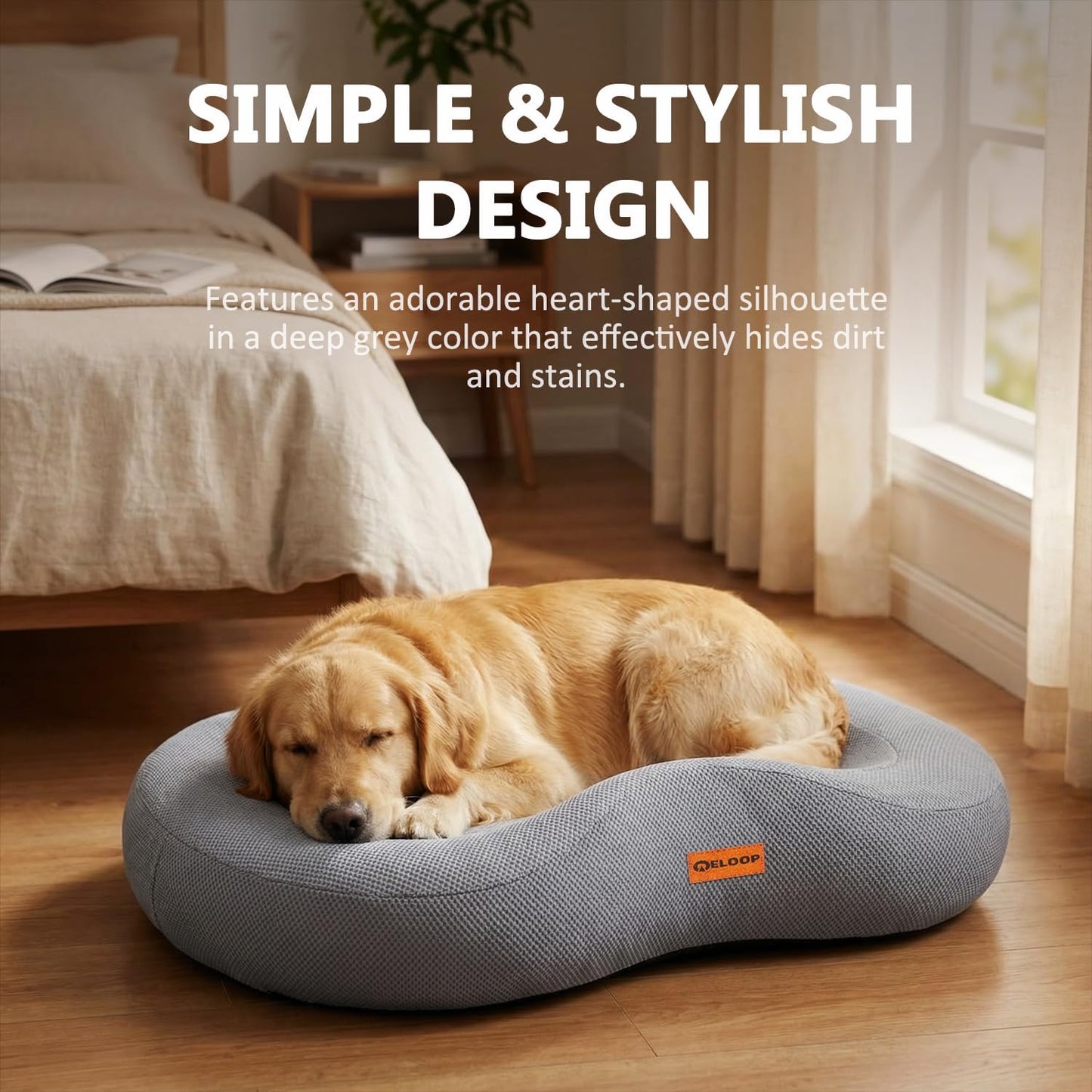 Talc-Free Memory Foam Orthopedic Dog Bed Pet Sofa - Washable Large Water Resistant Dog Cat Couch Sofa, Gray