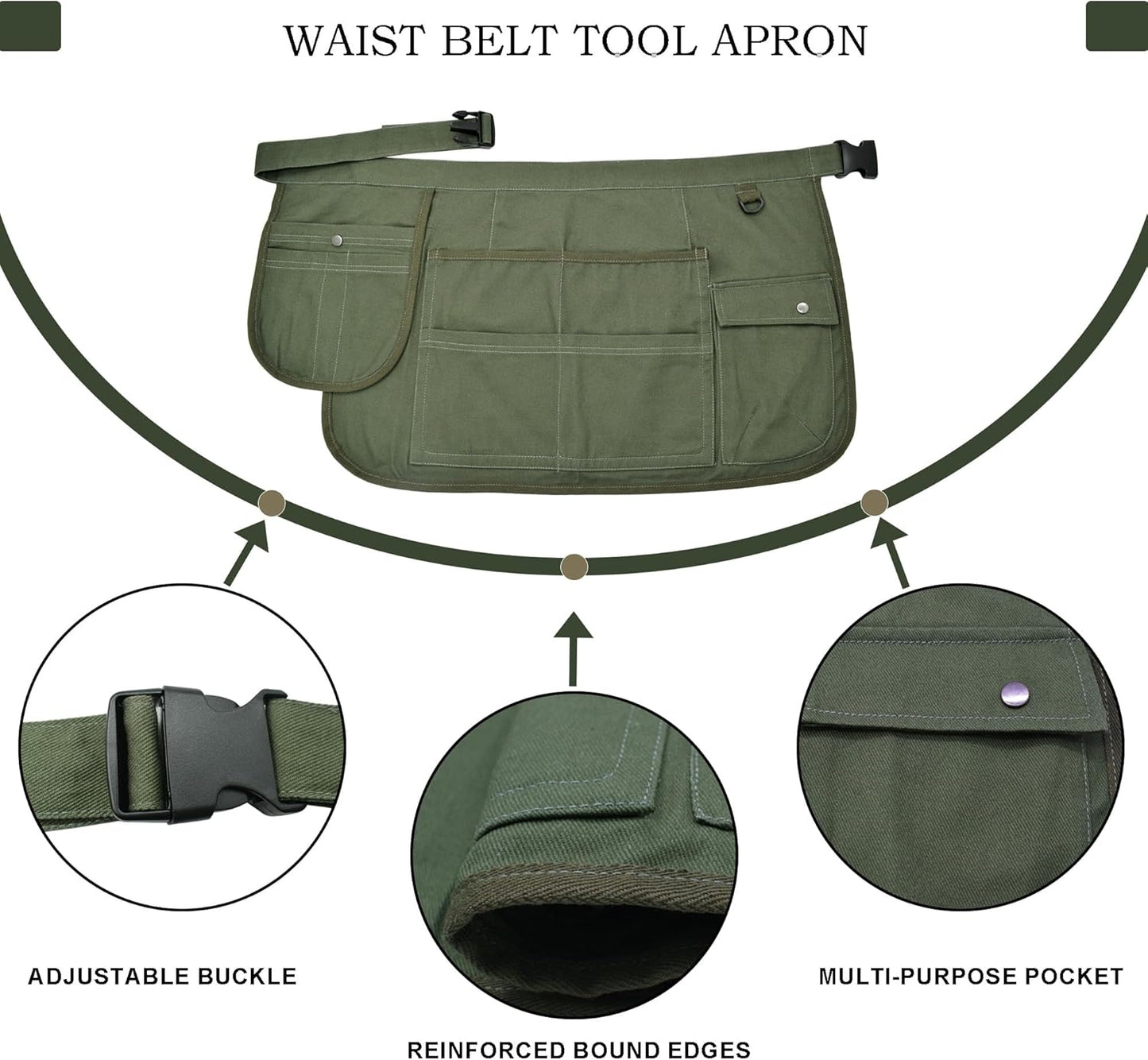 Nanxson Tool Apron Half Canvas Apron With Muti-Pockets for Home Garden Painting Crafting Woodworking CFG003