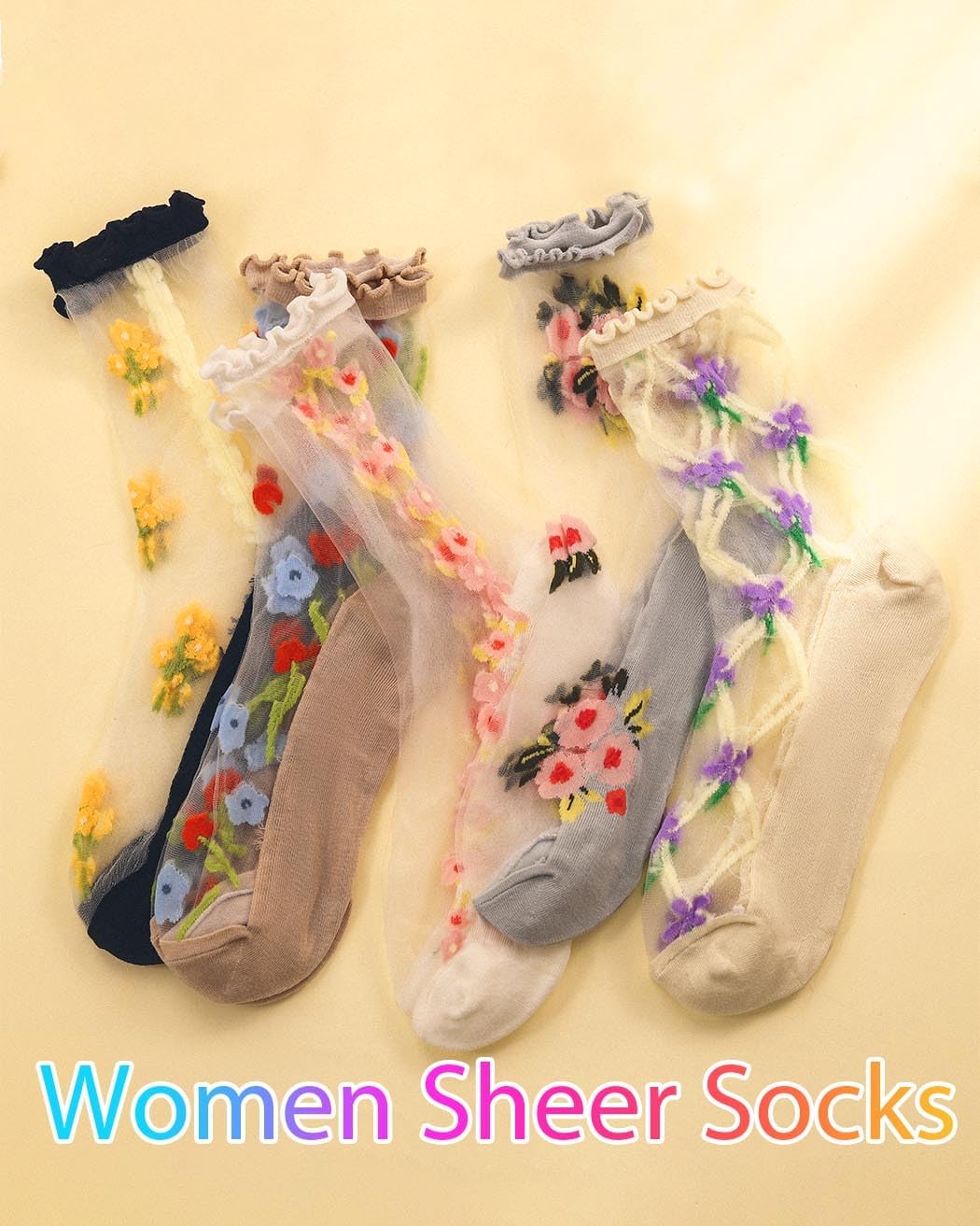 Campsis Women Sheer Socks Sheer Ankle Socks for Women and Girls