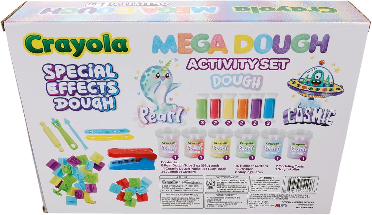 Crayola Silly Scents Mega Dough Activity Kit - Fidget Toys & Sensory Toys for Kids - 50+ Pieces Including Scented Dough, Alphabet & Number Cutters - Ideal Creative Play