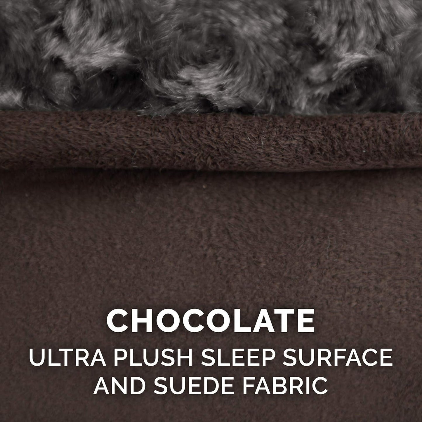 Furhaven Memory Foam Dog Bed for Large/Medium Dogs w/ Removable Washable Cover, For Dogs Up to 38 lbs - Ultra Plush Faux Fur & Suede Luxe Lounger Contour Mattress - Chocolate, Large