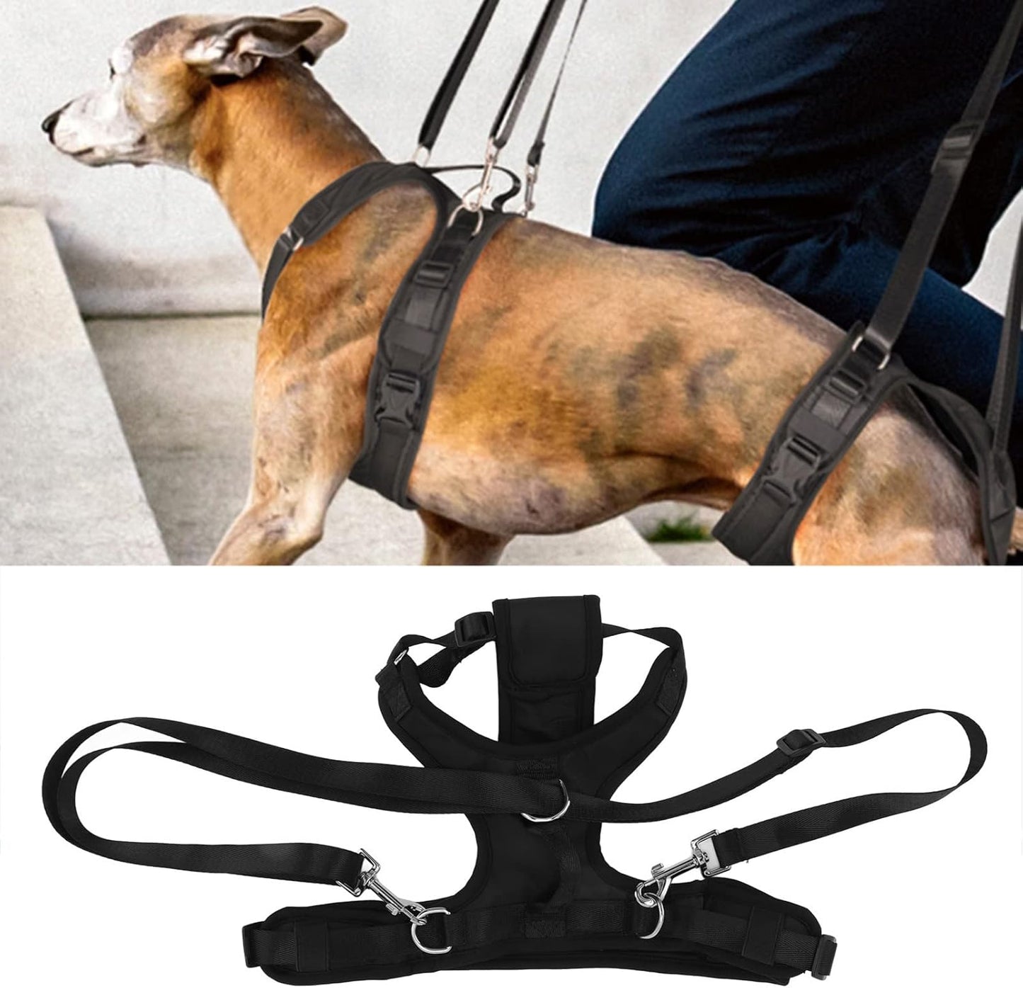 Dog Lift Sling Harness Soft Fleece Lined Portable Front Leg Support Assist Belt for Disabled Injured Elderly Pets Walking Aid (XL)