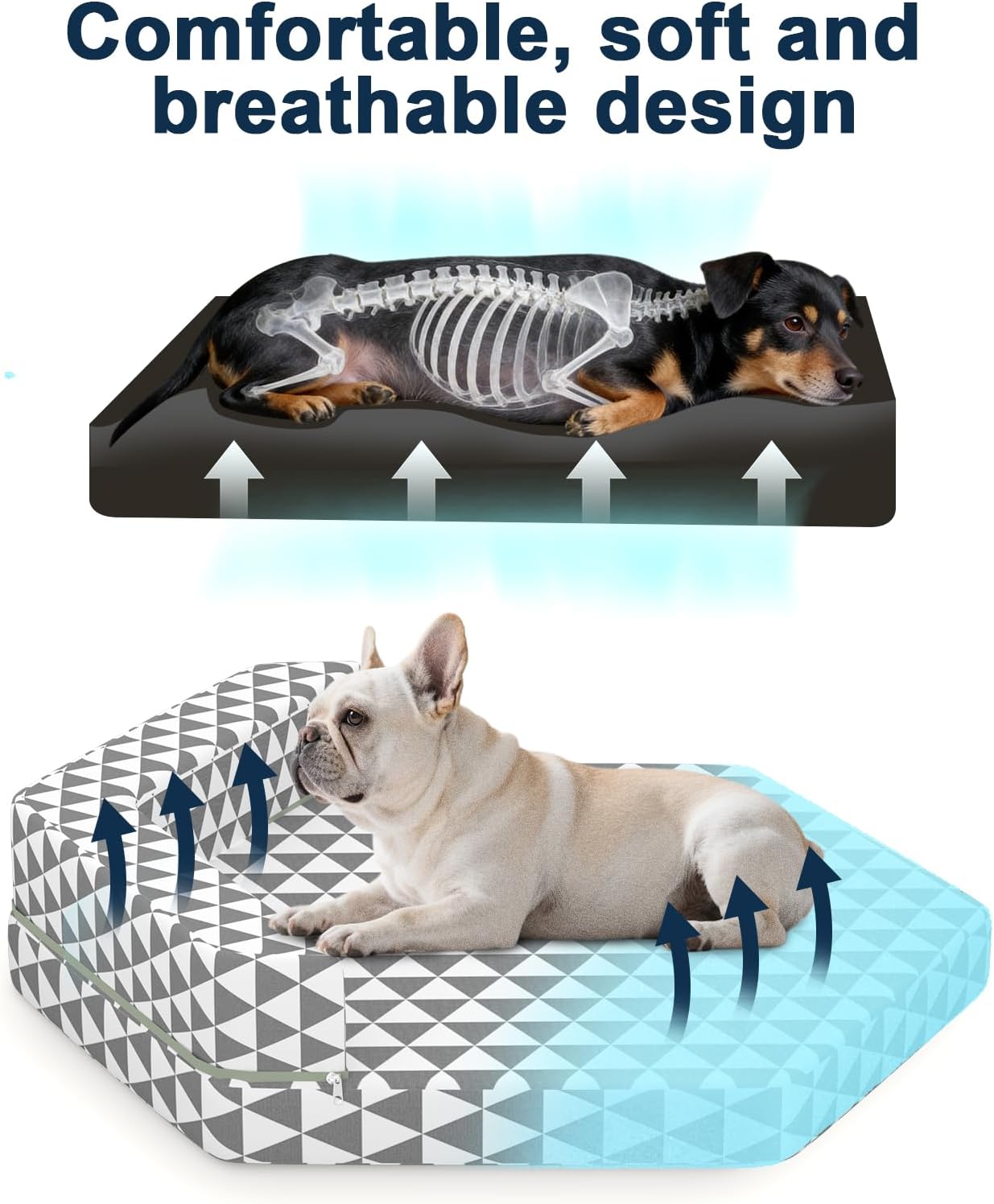 Orthopedic Dog Beds for Small Dogs, Pet Bed with Sides,Removable Bolsters & cleanable Cover，s